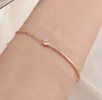 Simple Style Geometric Titanium Steel Zircon Women's Bracelets sku image 1