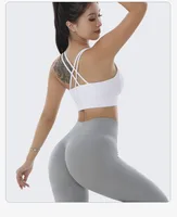 Sports Solid Color Chemical Fiber Blending Nylon U Neck Sports Bra Vest main image 1