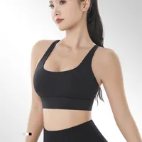 Sports Solid Color Chemical Fiber Blending Nylon U Neck Sports Bra Vest sku image 11