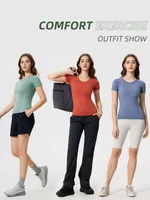 Streetwear Sports Solid Color Nylon Cotton Blend Round Neck Active Tops T-shirt main image 2