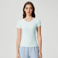 Streetwear Sports Solid Color Nylon Cotton Blend Round Neck Active Tops T-shirt main image 4