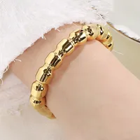 Vacation Simple Style Solid Color 304 Stainless Steel 18K Gold Plated Women's Bangle main image 9