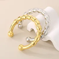 Vacation Simple Style Solid Color 304 Stainless Steel 18K Gold Plated Women's Bangle main image 4