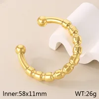 Vacation Simple Style Solid Color 304 Stainless Steel 18K Gold Plated Women's Bangle sku image 1