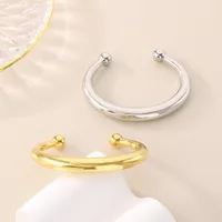 Vacation Simple Style Solid Color 304 Stainless Steel 18K Gold Plated Women's Bangle main image 4