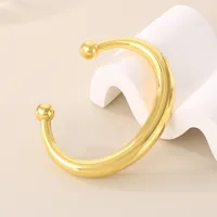Vacation Simple Style Solid Color 304 Stainless Steel 18K Gold Plated Women's Bangle main image 7