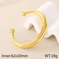 Vacation Simple Style Solid Color 304 Stainless Steel 18K Gold Plated Women's Bangle sku image 1