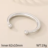 Vacation Simple Style Solid Color 304 Stainless Steel 18K Gold Plated Women's Bangle sku image 2