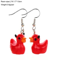 1 Pair Cute Duck Resin Drop Earrings main image 2