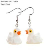 1 Pair Cute Duck Resin Drop Earrings sku image 1