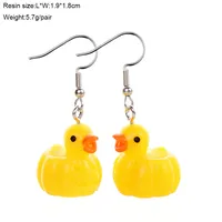 1 Pair Cute Duck Resin Drop Earrings sku image 2