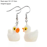 1 Pair Cute Duck Resin Drop Earrings sku image 4