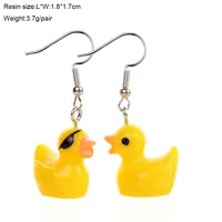 1 Pair Cute Duck Resin Drop Earrings sku image 9