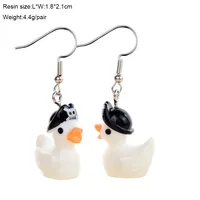 1 Pair Cute Duck Resin Drop Earrings sku image 10