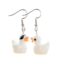 1 Pair Cute Duck Resin Drop Earrings sku image 11