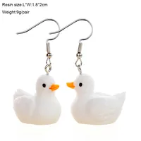 1 Pair Cute Duck Resin Drop Earrings sku image 12