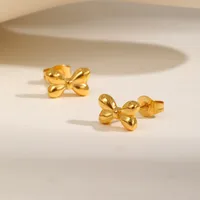 1 Pair Simple Style Bow Knot 201 Stainless Steel Ear Studs main image 4