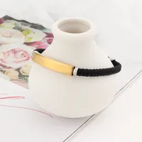 Simple Style Classic Style Geometric 304 Stainless Steel Pu Leather Plating Unisex Bracelets main image 2