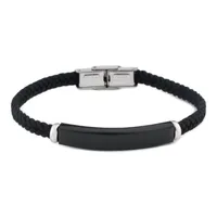 Simple Style Classic Style Geometric 304 Stainless Steel Pu Leather Plating Unisex Bracelets sku image 1