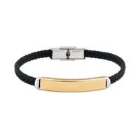Simple Style Classic Style Geometric 304 Stainless Steel Pu Leather Plating Unisex Bracelets sku image 2
