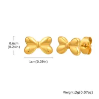 1 Pair Simple Style Bow Knot 201 Stainless Steel Ear Studs sku image 1