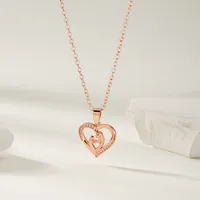 Vacation Simple Style Heart Shape Alloy Copper Women's Pendant Necklace main image 2