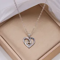 Vacation Simple Style Heart Shape Alloy Copper Women's Pendant Necklace sku image 1