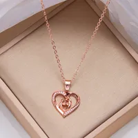Vacation Simple Style Heart Shape Alloy Copper Women's Pendant Necklace sku image 7