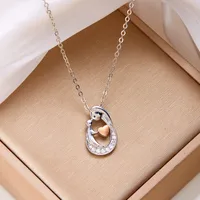 Vacation Simple Style Heart Shape Alloy Copper Women's Pendant Necklace sku image 11