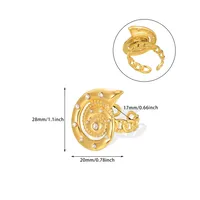 Exaggerated Beach Geometric 304 Stainless Steel Asymmetrical Plating Artificial Pearls Women's Open Rings main image 2