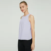 Basic Solid Color Polyester Round Neck Slit Active Tops Vest main image 2
