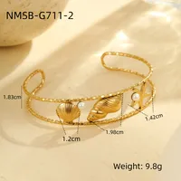 Classic Style Starfish Conch Shell 304 Stainless Steel Women's Cuff Bracelets main image 4