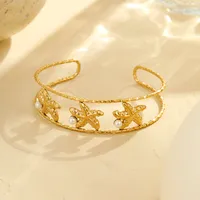 Classic Style Starfish Conch Shell 304 Stainless Steel Women's Cuff Bracelets main image 8