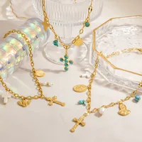 Elegant Glam Cross 304 Stainless Steel Women's Pendant Necklace main image video