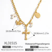 Elegant Glam Cross 304 Stainless Steel Women's Pendant Necklace sku image 1