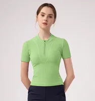 Casual Elegant Lady Solid Color Nylon Spandex Standing Collar Active Tops T-shirt main image 1
