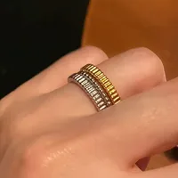 Simple Style Waves Titanium Steel Plating Women's Rings main image 1