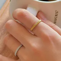 Simple Style Waves Titanium Steel Plating Women's Rings main image 4