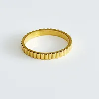 Simple Style Waves Titanium Steel Plating Women's Rings sku image 8