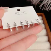 1 Set Elegant Simple Style Geometric Copper Zircon 14K Gold Plated Earrings main image 3