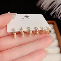 1 Set Elegant Simple Style Geometric Copper Zircon 14K Gold Plated Earrings main image 4