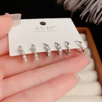 1 Set Elegant Simple Style Geometric Copper Zircon 14K Gold Plated Earrings main image 5