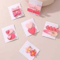 Women's Cute Sweet Simple Style Heart Shape Flower Alloy Plastic Hair Clip main image 1