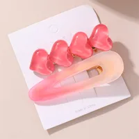 Women's Cute Sweet Simple Style Heart Shape Flower Alloy Plastic Hair Clip main image 10