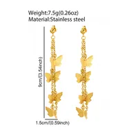 1 Pair IG Style Simple Style Artistic Butterfly 304 Stainless Steel Drop Earrings main image 2