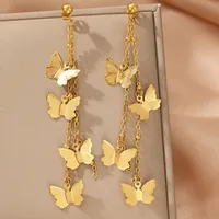 1 Pair IG Style Simple Style Artistic Butterfly 304 Stainless Steel Drop Earrings sku image 2