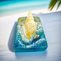 Marine Style Sea Wave Conch Resin Shell Refrigerator Magnet main image 2