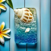 Marine Style Sea Wave Conch Resin Shell Refrigerator Magnet sku image 1