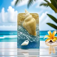 Marine Style Sea Wave Conch Resin Shell Refrigerator Magnet sku image 4