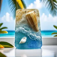 Marine Style Sea Wave Conch Resin Shell Refrigerator Magnet sku image 10